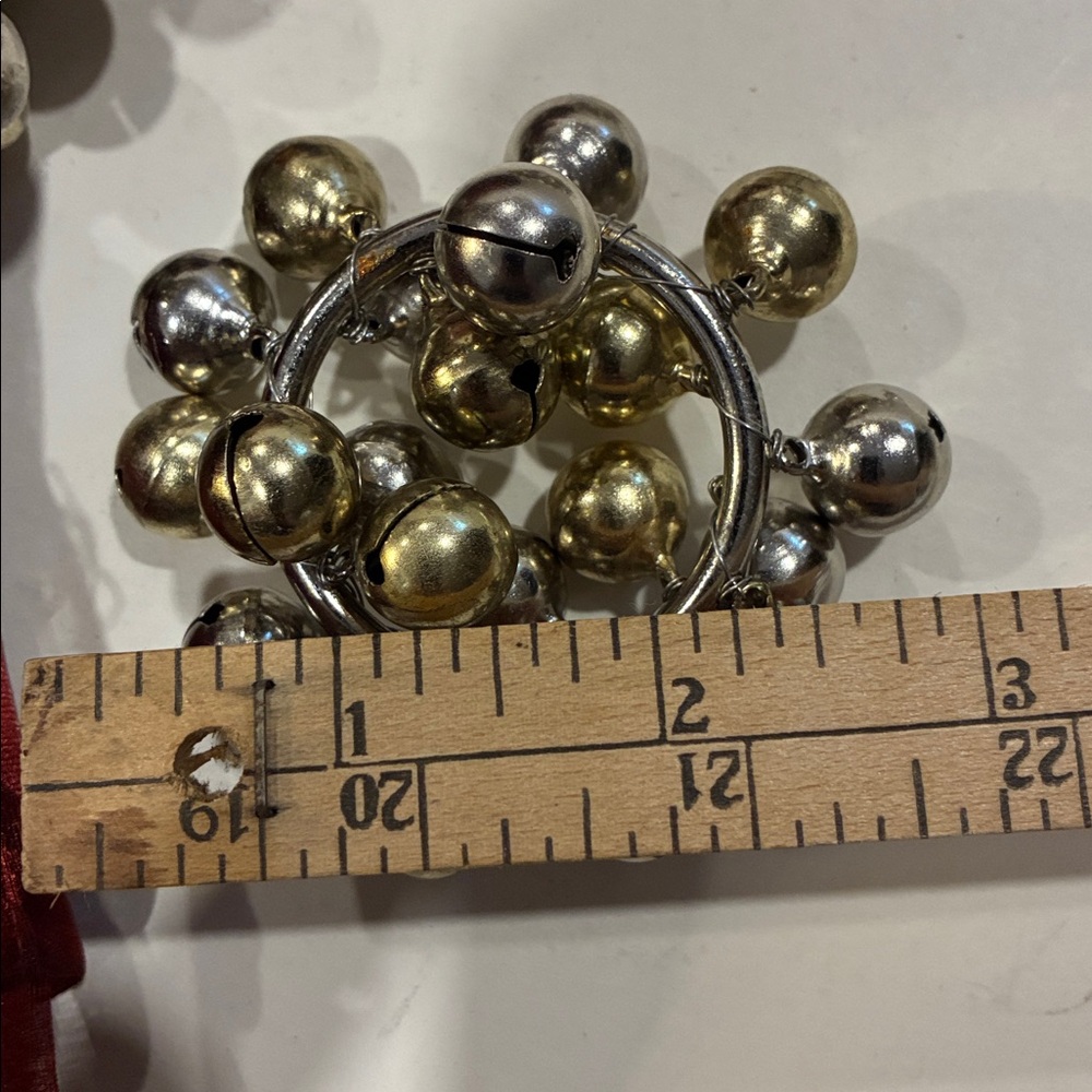 Jingle Bell Silver/Gold Napkin Rings Set/6 Holders Napkin Holders Set of 6